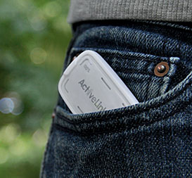 activity link monitor in jeans pocket